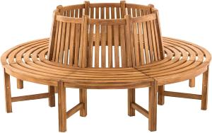 BANC de jardin tour d'arbre en teck, 180 cm