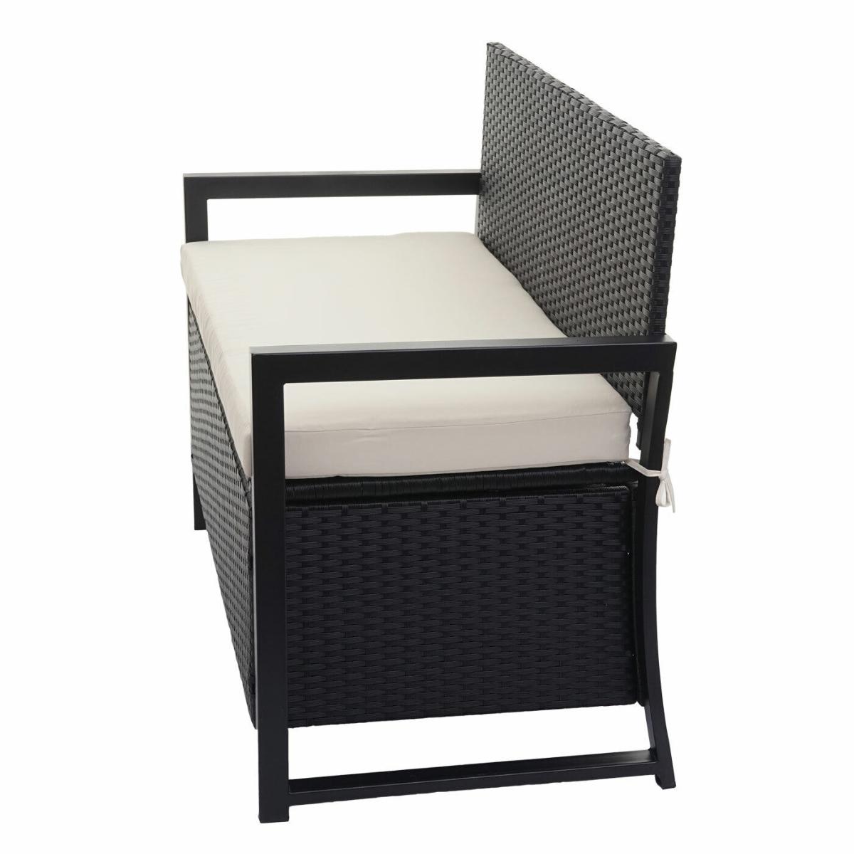 Banc d'extérieur avec rangement intégré en osier noir Matheson par Style  Selections de 38 po x 18 po FQS70354C