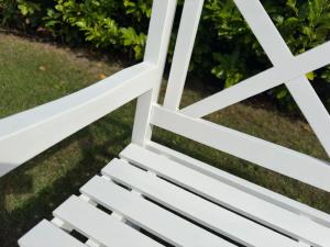 Banc de jardin 120 cm, bois massif acacia, blanc