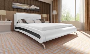 Lit en cuir 180 x 200 avec matelas, blanc