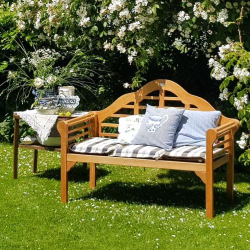 Banc de jardin design 135 cm, en eucalyptus