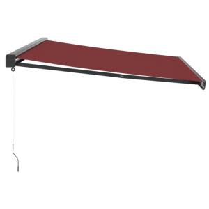 STORE BANNE coffre intégral 350 x 250 cm, électrique, anthracite et toile bordeaux