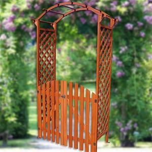 PERGOLA en bois avec portillons, brun