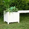 Banc de jardin avec bacs à fleurs, en bois massif, 4 coloris