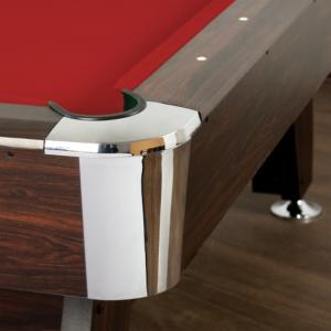 BILLARD PROFESSIONNEL marron 8Ft, tapis rouge