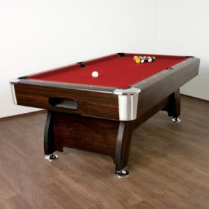 BILLARD PROFESSIONNEL marron 8Ft, tapis rouge