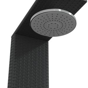 DOUCHE de jardin avec tour de protection, résine tressée noir