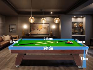 BILLARD PRO 8 Ft, 245 cm, Bois marron, tapis vert