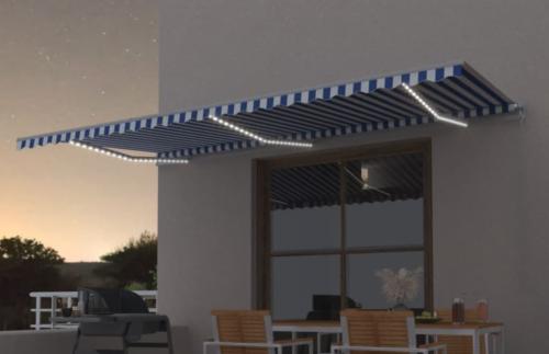 STORE BANNE 6 x 3.5 m, manuel, éclairage LED, toile 10 coloris