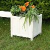 Banc de jardin avec bacs à fleurs, en bois massif, 4 coloris