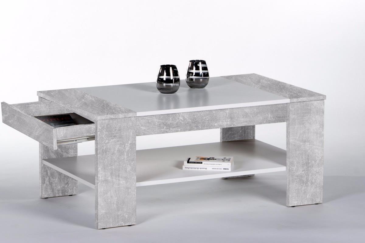 TABLE basse en bois gris,100cm, avec tiroir, modèle BERLIN