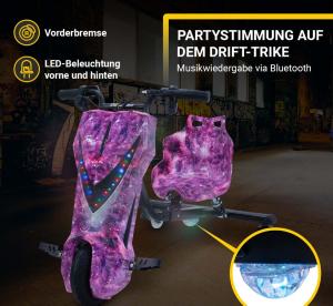 TROTTINETTE DRIFT électrique, 250 W, avec LEDS, 6 coloris