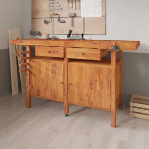 ETABLI menuiserie, en bois, 165 cm, avec rangements