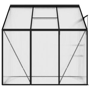 Serre de jardin 2,4 m² adossable en polycarbonate et aluminium noir