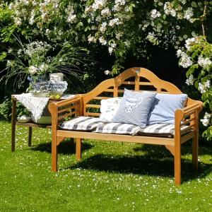 Banc de jardin design 135 cm, en eucalyptus