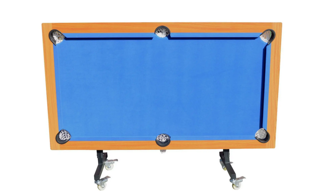 BILLARD PRO, marron, taille 245 cm avec tapis bleu
