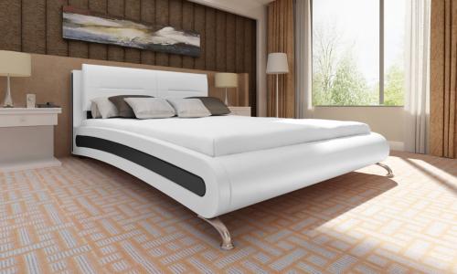 Lit en cuir 180 x 200 avec matelas, blanc