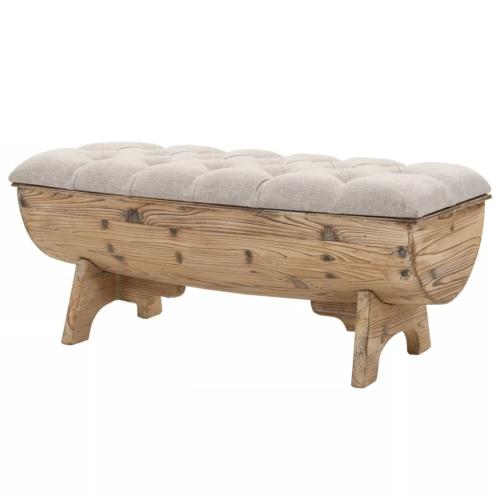 Banc Avec Coffre De Rangement En Bois De Pin Massif Couleur Aulne 179 50 X 154 X 46 Cm H X L X P