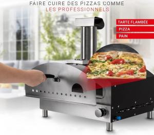 FOUR à pizzas, à gaz, type pro INOX,  intérieur ou extérieur