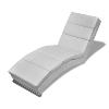 CHAISE longue, d'intérieur, ergonomique cuir blanc 