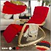 Rocking Chair moderne, avec repose-pieds, rouge