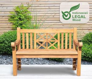 BANC de jardin 120 cm, haute qualité, teck massif