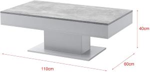 TABLE basse coulissante, 110 x 60 cm, 5 coloris