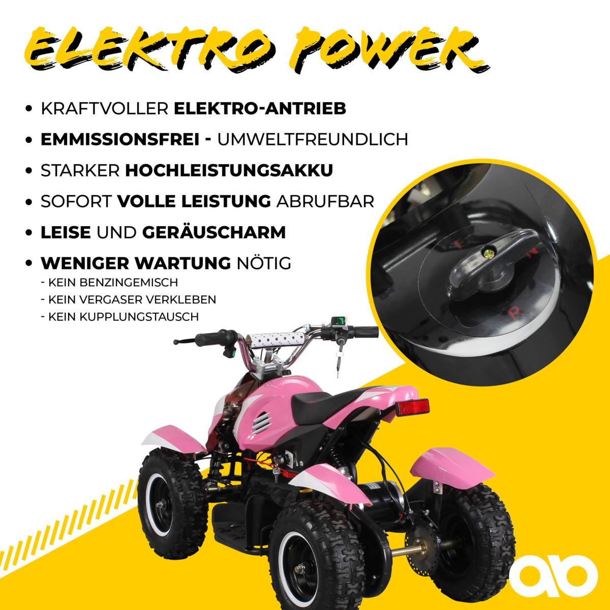 QUAD tous terrain, puissance de 800 watts, électrique