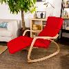 Rocking Chair moderne, avec repose-pieds, rouge