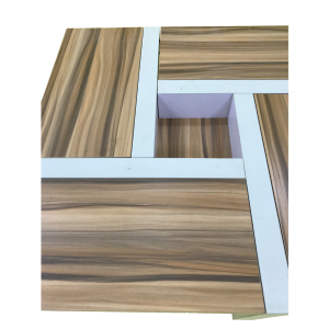 TABLE basse design, modèle OREGON, brun, support blanc