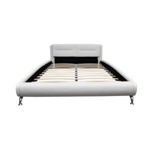 Lit en cuir 180 x 200 avec matelas, blanc