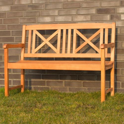 Banc de jardin en bois massif exotique, 120 cm