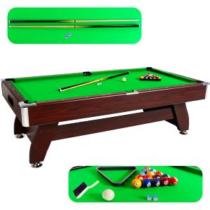 BILLARD PRO 8 Ft, 245 cm, Bois marron, tapis vert